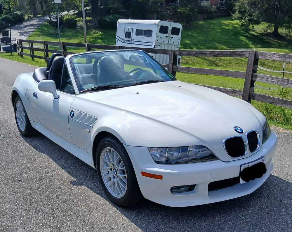 White 2002 BMW Z3 manual convertible low miles For Sale